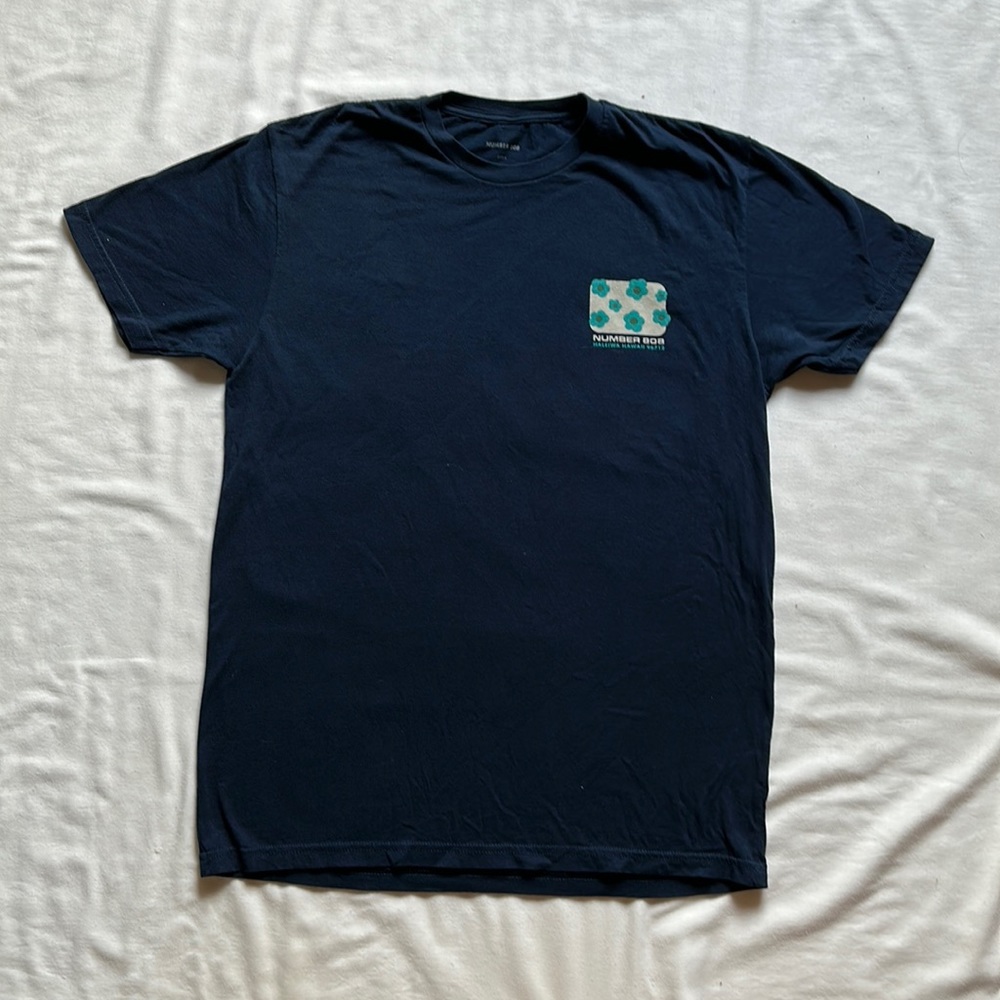Number 808 Navy Haleiwa Hawaii Flower Flow T-Shirt
